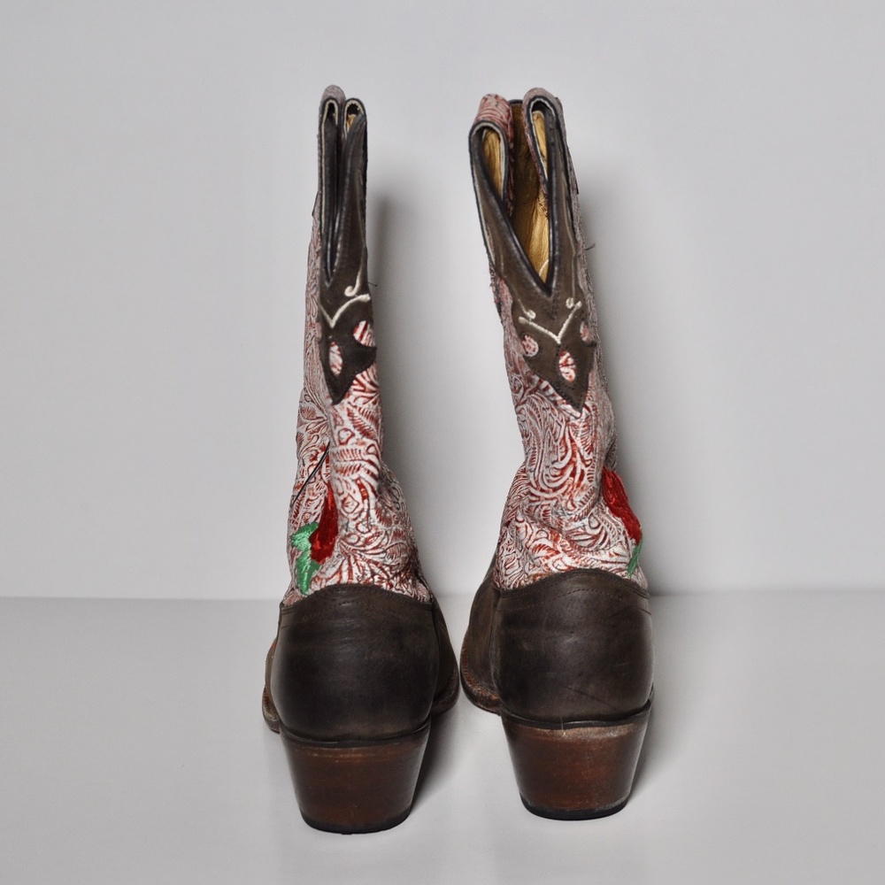 Rose Embriodery Western Boots- Size 9B - Picture 2 of 7